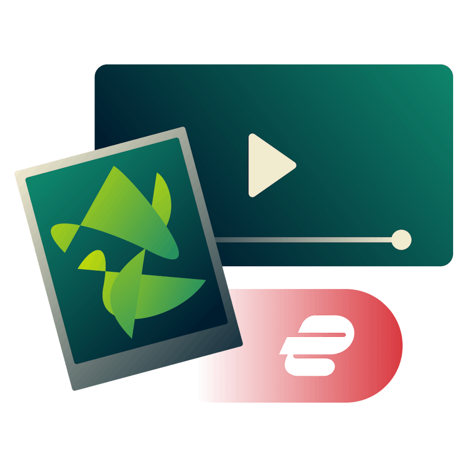 An image and a video.