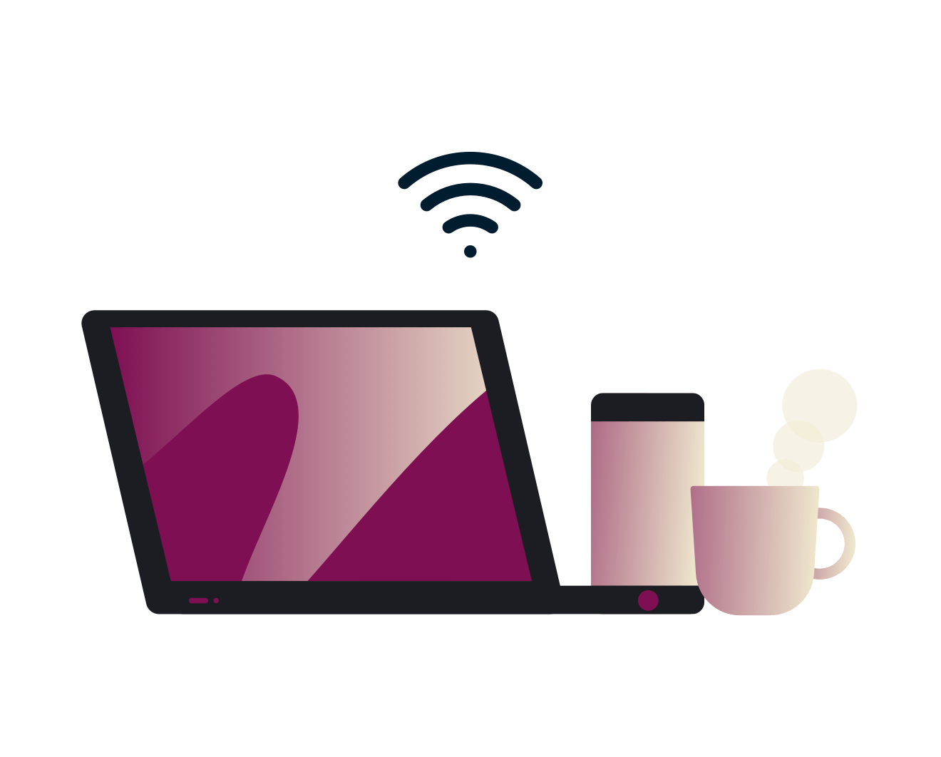 ปลอดภัยบน Wi-Fi สาธารณะ: ผู้ชายกำลังใช้แท็บเล็ตในร้านกาแฟ